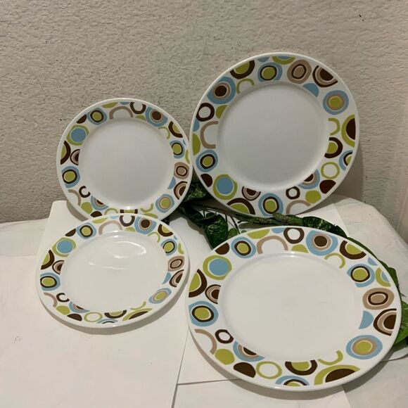 4 Corelle Corning ROLA 2 Dinner Plate (s) 10.75" 2 salad  8.5” Discontinued G14 - Picture 1 of 7